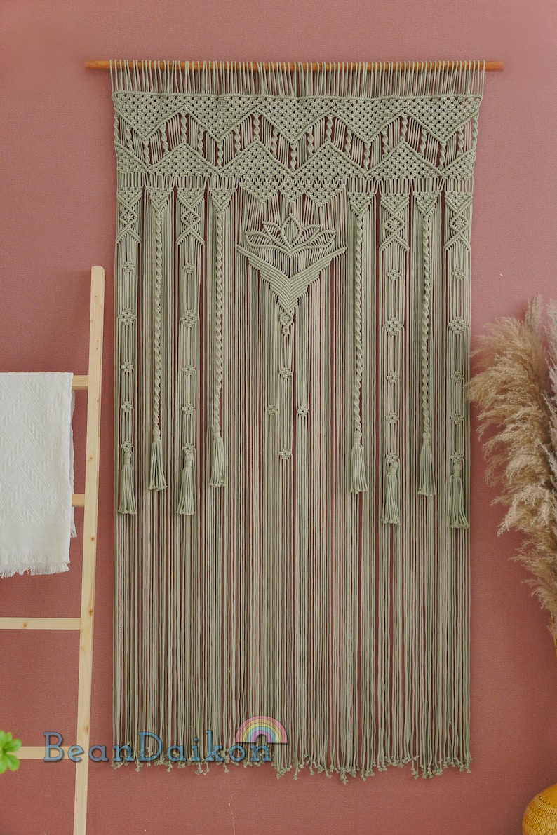 Macrame Curtain, Room Decor Aesthetic, Macrame Door Curtain, Bedroom Wall Decor, Room Divider Curtain, Fiber Wall Hanging, Home Decor C17 image 8