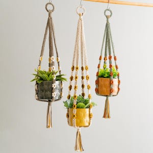 Macrame Plant Hanger, Tassel Macrame, Rope Planters, Long Plant Hanger, Gardening Decor, Macrame Pot Holder, Gifts For Mom I47