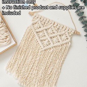 Pattern Macrame PDF, Wall Macrame, Easy Pattern, Macrame Beginner Kit, Yarn Wall Hanging, Macramé DIY, Boho Nursery Decor, Xmas Gift P42 image 4