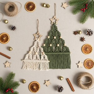 Macrame DIY Christmas Tree, Macrame Craft KIT, Christmas Gift, Holiday Craft Night, DIY Christmas Gift, Festive Activity,Bestfriend Gift K20 image 9