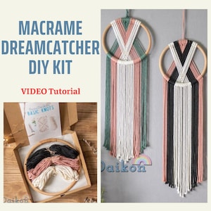 Easy Macrame Dreamcatcher Kit, Hoop Wall Hanging DIY Craft Kits, Diy Macrame Kit, Macrame Diy Kit, Teen Craft Kit, Adult Craft Kit K07