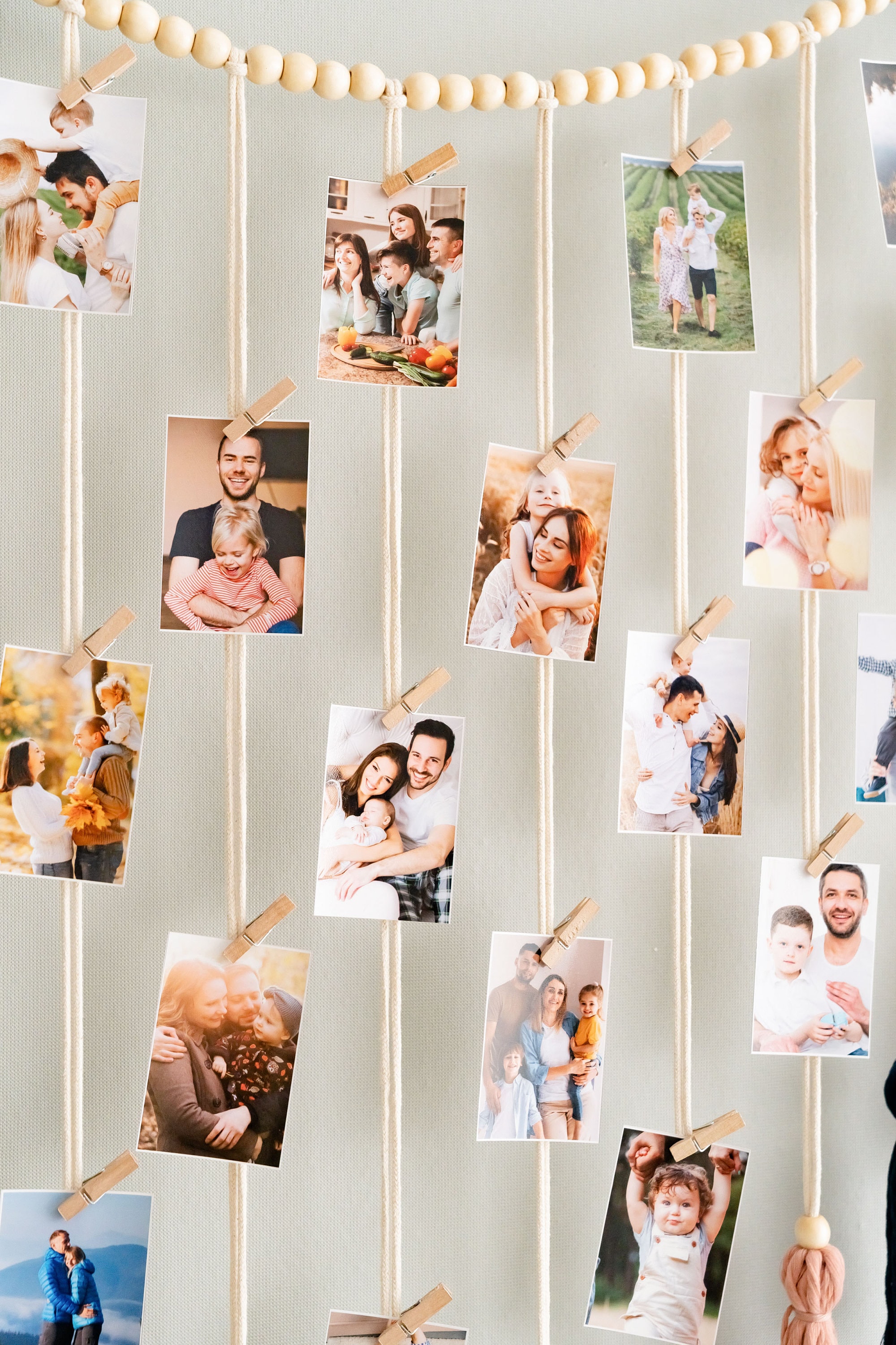 Macrame Photo Hanger, Boho Twine Photo Display, Collage Dorm Wall Decor ...