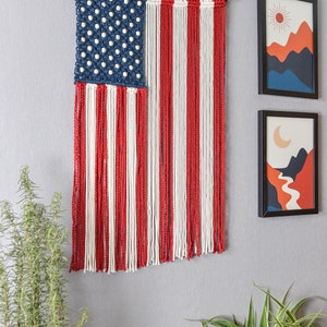 Large Boho American Flag, USA Symbolize, Military Home Decor, Police Officer Decor, Retirement Gifts, Independence Day,Military Mom Gift W34 image 5