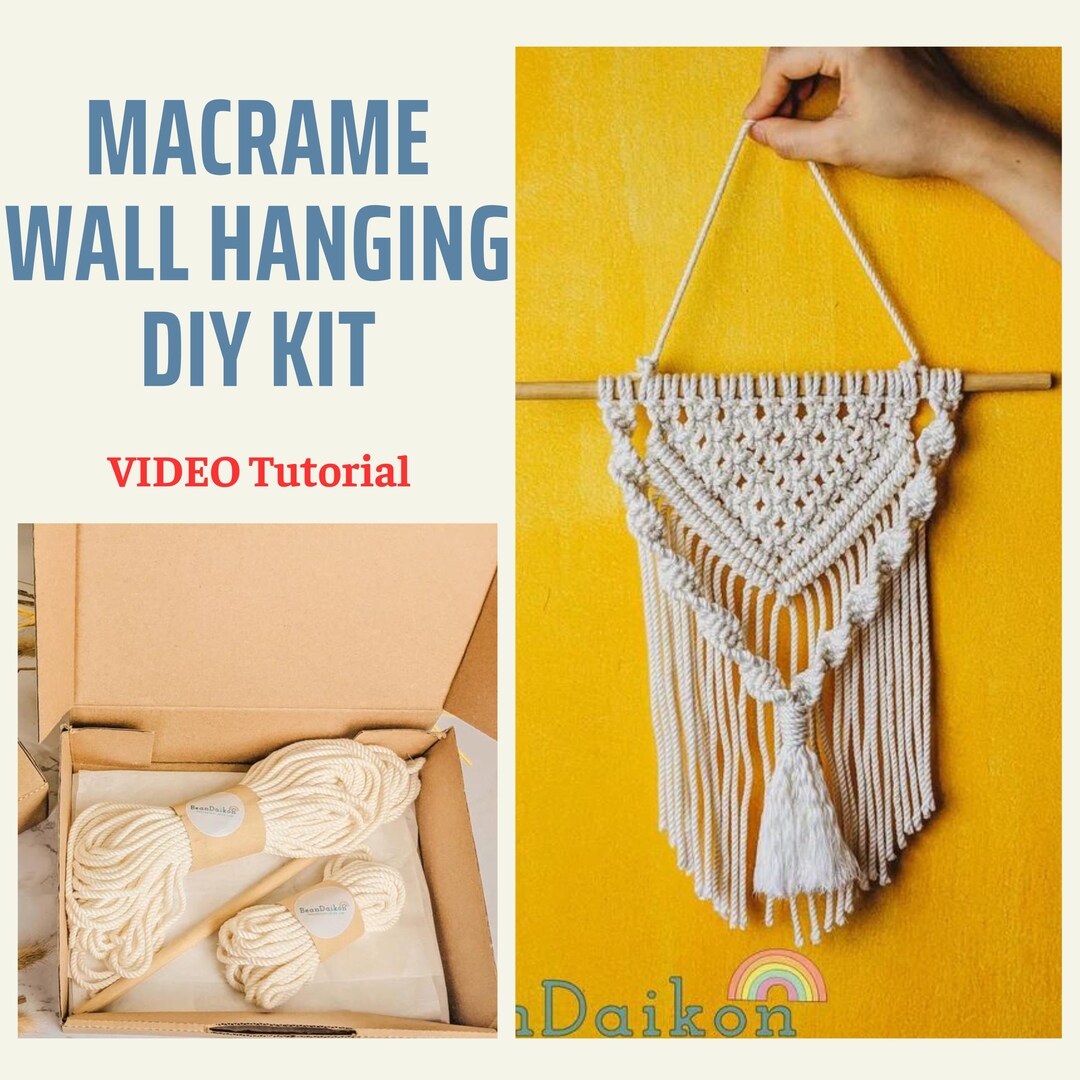 EASY Macrame Wall Hanging DIY KIT for Beginners, Macrame Wall Hanging
