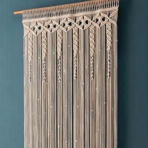 Macrame Curtain, Modern Wall Art, Door Curtain, Window Macrame, Farmhouse Home Decor, Bedroom Valance, Bohemian Tapestry C06