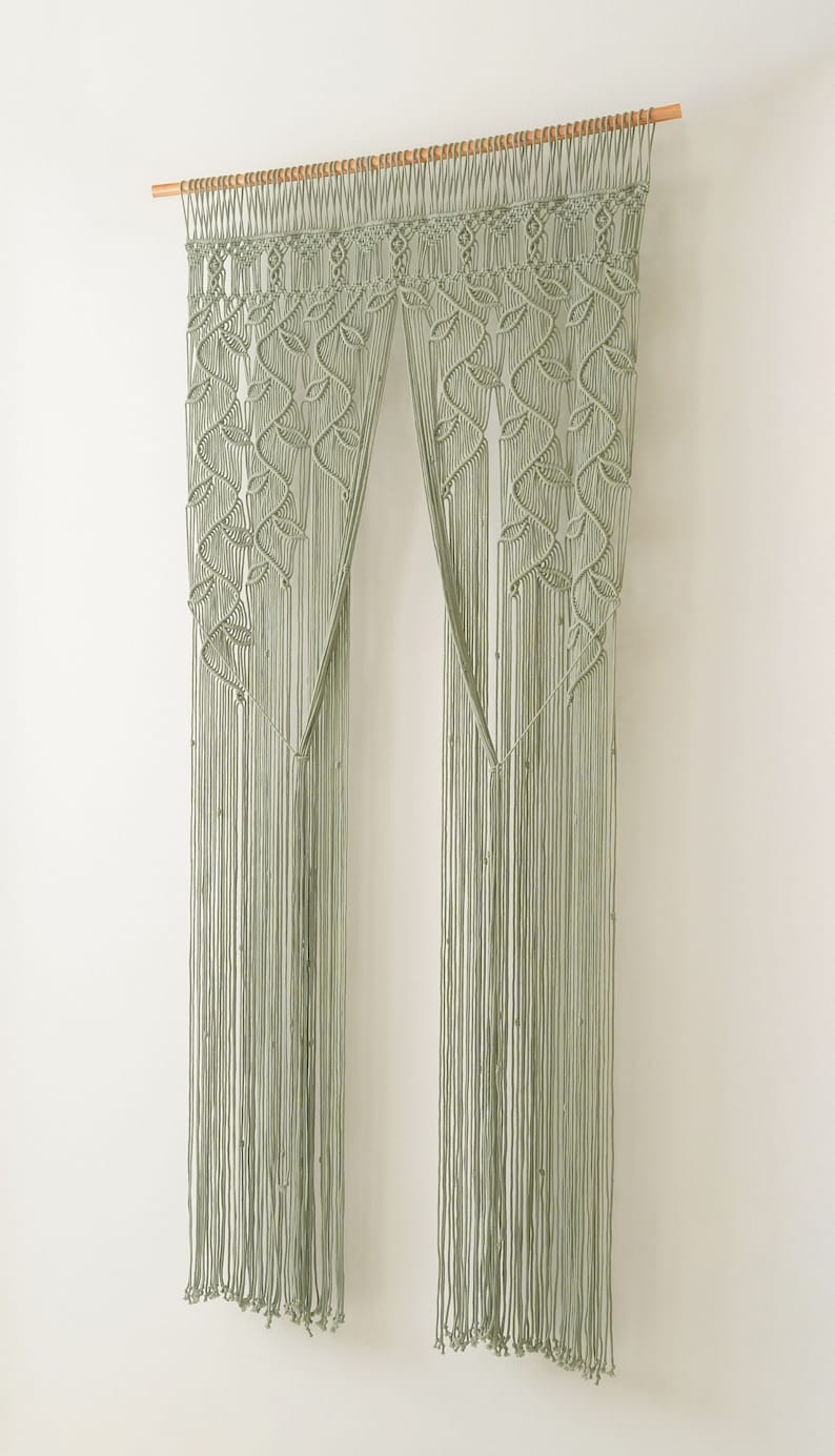 Macrame Curtain, Woodland Decor, Tapestry Curtain, Macrame Mural, Oversized Wall Art, Realtor Closing Gift, Door Valance, New Home Gift C01 image 8