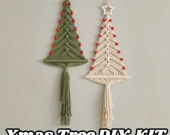 Macrame Christmas Tree Kit, Macrame Christmas, Christmas DIY Kit, Christmas Tree, Gift For Friend, Christmas Activity, Wall Hanging K62