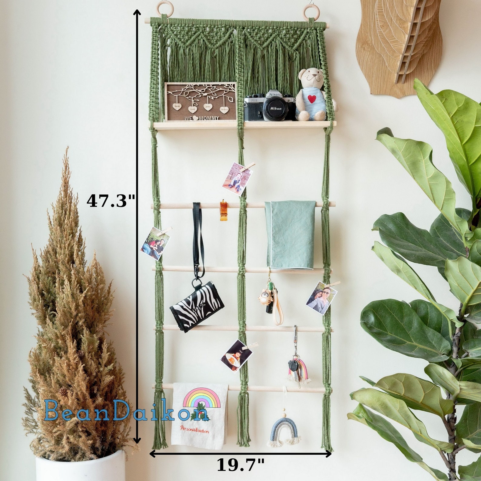 Boho Wall Hanging Shelf Boho Wall Art Home Decor Rope Shelf | Etsy