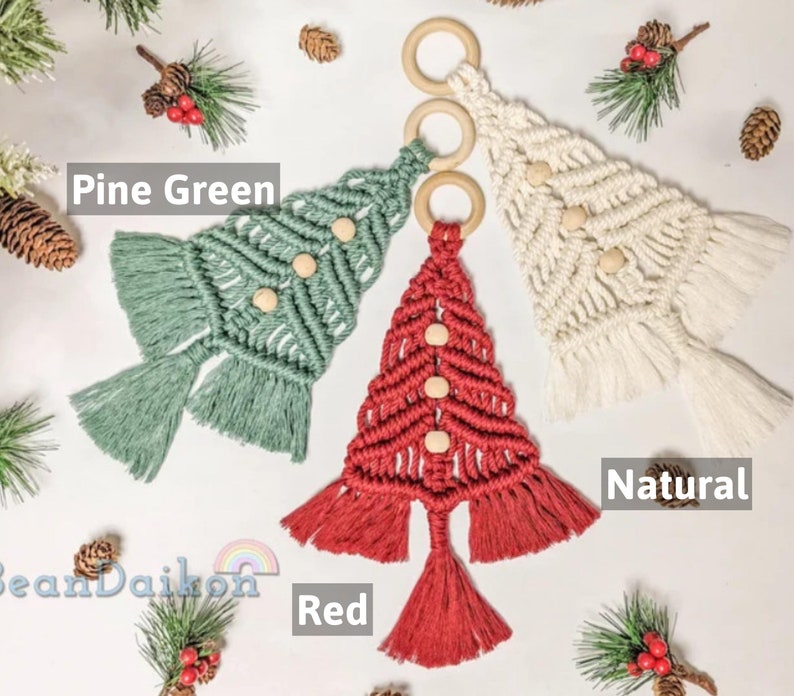 Macrame Christmas Tree DIY KIT, Christmas Craft Gifts, Holiday, Craft, Decoration, Wall Hanging, Festive, Gift Idea, Christmas Craft Kit K13 image 5