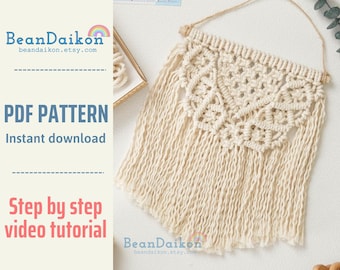 Macrame Patterns, Gifts For The Family, Unique Wall Decor, DIY Craft Supplies, Bedroom Decor, Macrame Tutorial Pdf, Modern Pattern P41