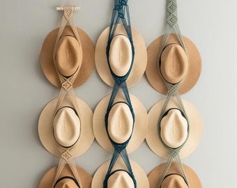 Macrame Wall Hat Holder, Cap Wall Hanger, Wall Hanger For Hat, Hat Hanger, Hat Display Rack, Wall Cap Holder, Hat Organizer Hanger H01