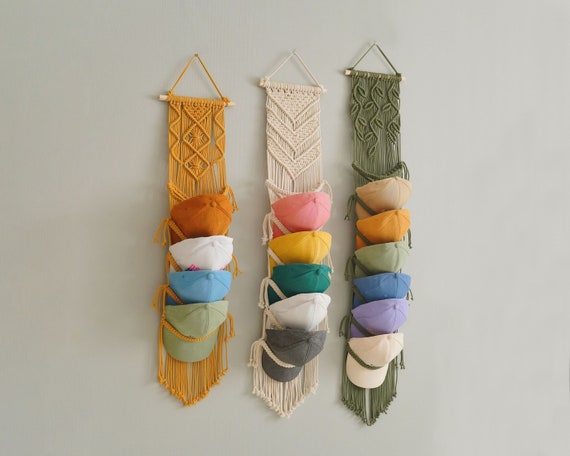 Perchero de macrame Decoracion de granja Organizador de gorras Perchero colgante Regalos para el Perchero minimalista Perchero para pared Organizacion del hogar I06 Etsy Mexico