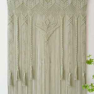 Macrame Curtain, Room Decor Aesthetic, Macrame Door Curtain, Bedroom Wall Decor, Room Divider Curtain, Fiber Wall Hanging, Home Decor C17 image 4