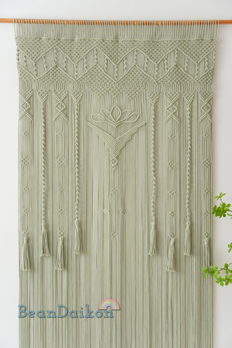 Macrame Curtain, Room Decor Aesthetic, Macrame Door Curtain, Bedroom Wall Decor, Room Divider Curtain, Fiber Wall Hanging, Home Decor C17 image 4
