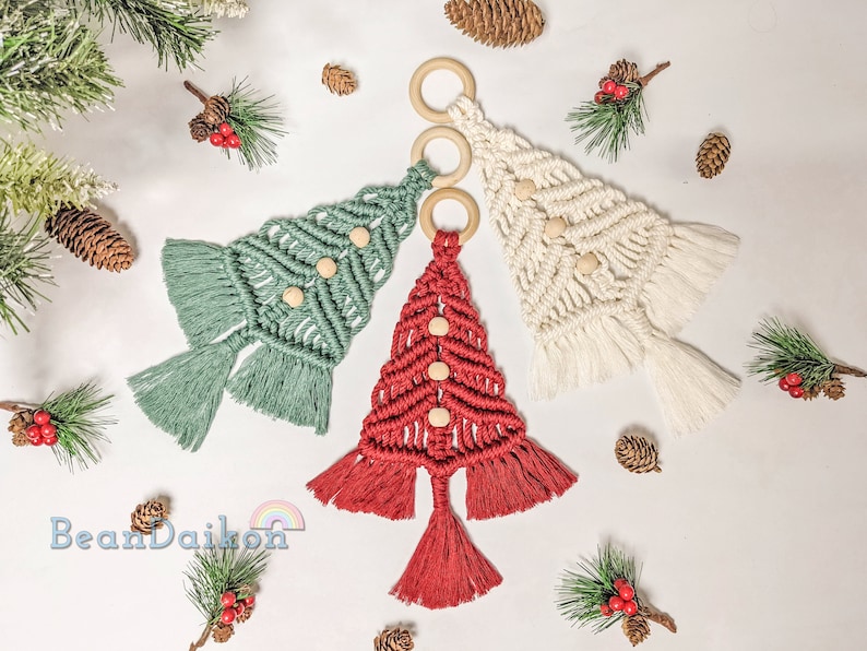 Macrame Christmas Tree DIY KIT, Christmas Craft Gifts, Holiday, Craft, Decoration, Wall Hanging, Festive, Gift Idea, Christmas Craft Kit K13 image 8