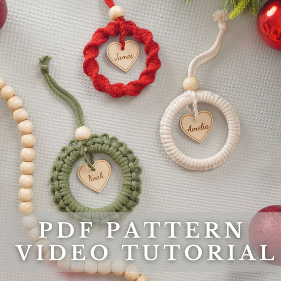 Pdf Set of 3 Christmas Wreath, Christmas Macrame, Boho Wall Decor, Xmas Digital Paper, Macrame Download, Diy Do It Yourself P66
