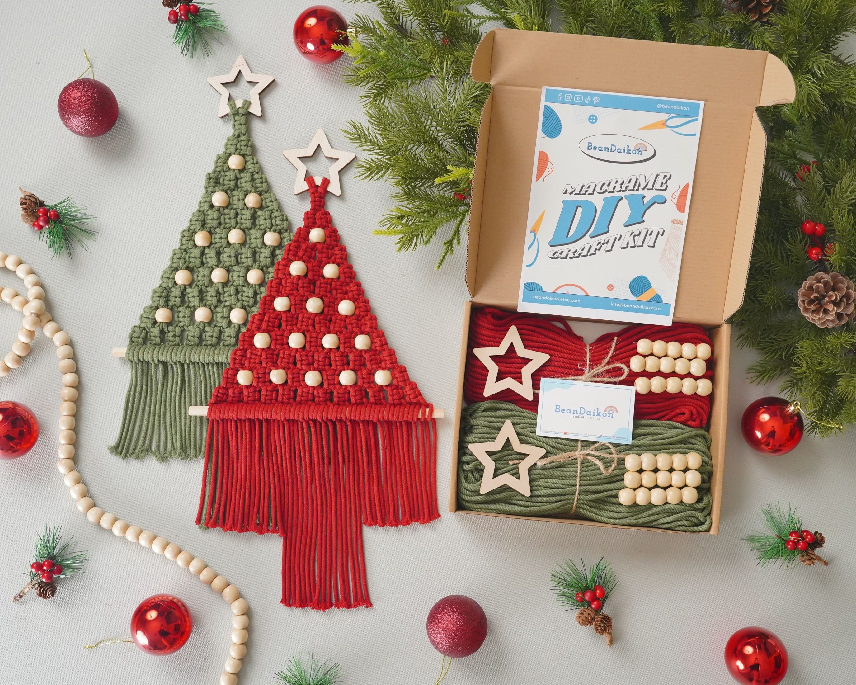 DIY Christmas Kit, Christmas Tree Kit, Macrame Christmas