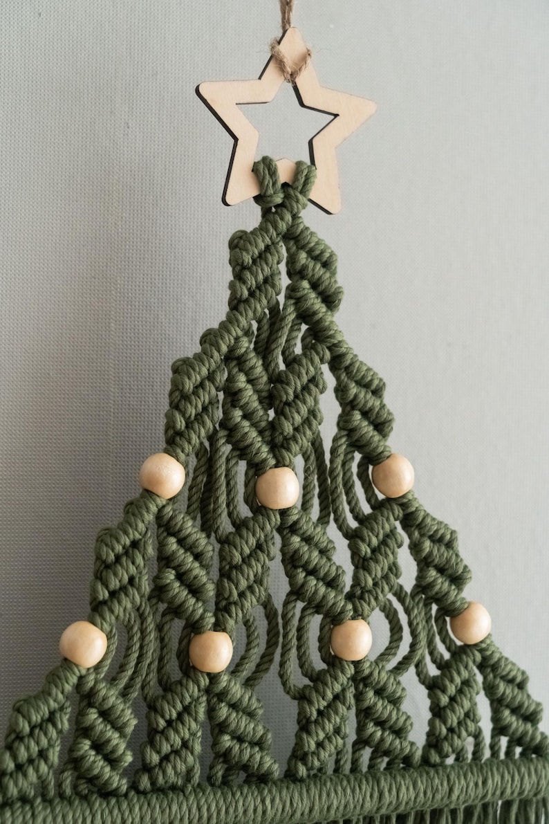 Macrame DIY Christmas Tree, Macrame Craft KIT, Christmas Gift, Holiday Craft Night, DIY Christmas Gift, Festive Activity,Bestfriend Gift K20 image 18