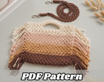 Diy Macrame Bag Pdf, Macrame Bag Tutorial, Macrame Pdf Pattern, Bag For Women, Macrame Tutorial, Craft PDF Pattern, Macrame Bag Knots P10