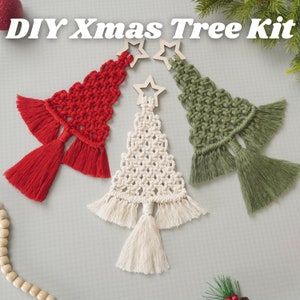 Macrame Christmas Tree DIY, Macrame Crafts KIT, Christmas Craft Gifts, Holiday Crafts Night, DIY Christmas Gifts, Festiver Activity K19