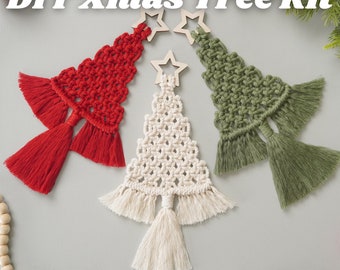 Macrame Christmas Tree DIY, Macrame Crafts KIT, Christmas Craft Gifts, Holiday Crafts Night, DIY Christmas Gifts, Festiver Activity K19