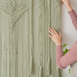 Macrame Curtain, Room Decor Aesthetic, Macrame Door Curtain, Bedroom Wall Decor, Room Divider Curtain, Fiber Wall Hanging, Home Decor C17 image 9