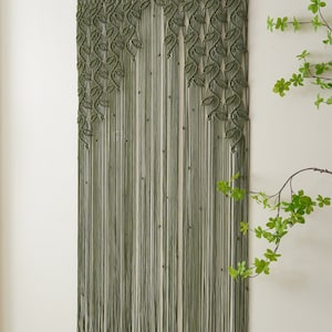 Macrame Curtain, Woodland Decor, Tapestry Curtain, Macrame Mural, Oversized Wall Art, Realtor Closing Gift, Door Valance, New Home Gift C01 image 6
