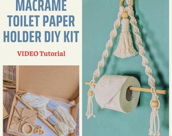 DIY Macrame Kit, Toilet Paper Holder Craft Kit For Adult, Macrame Craft Kit, Boho Decor Craft Kit, For Teens, Macrame Kit Beginner K04