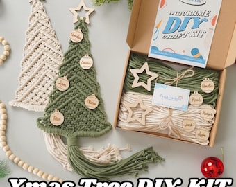 DIY Christmas Tree Kit, Macrame Christmas, DIY Christmas Decor, Macrame Kit Diy, Christmas Craft, Gift For Girlfriend, Diy Craft Kit K52