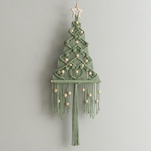 Macrame Christmas Tree Wall Hanging For Rustic Holiday Decor X30