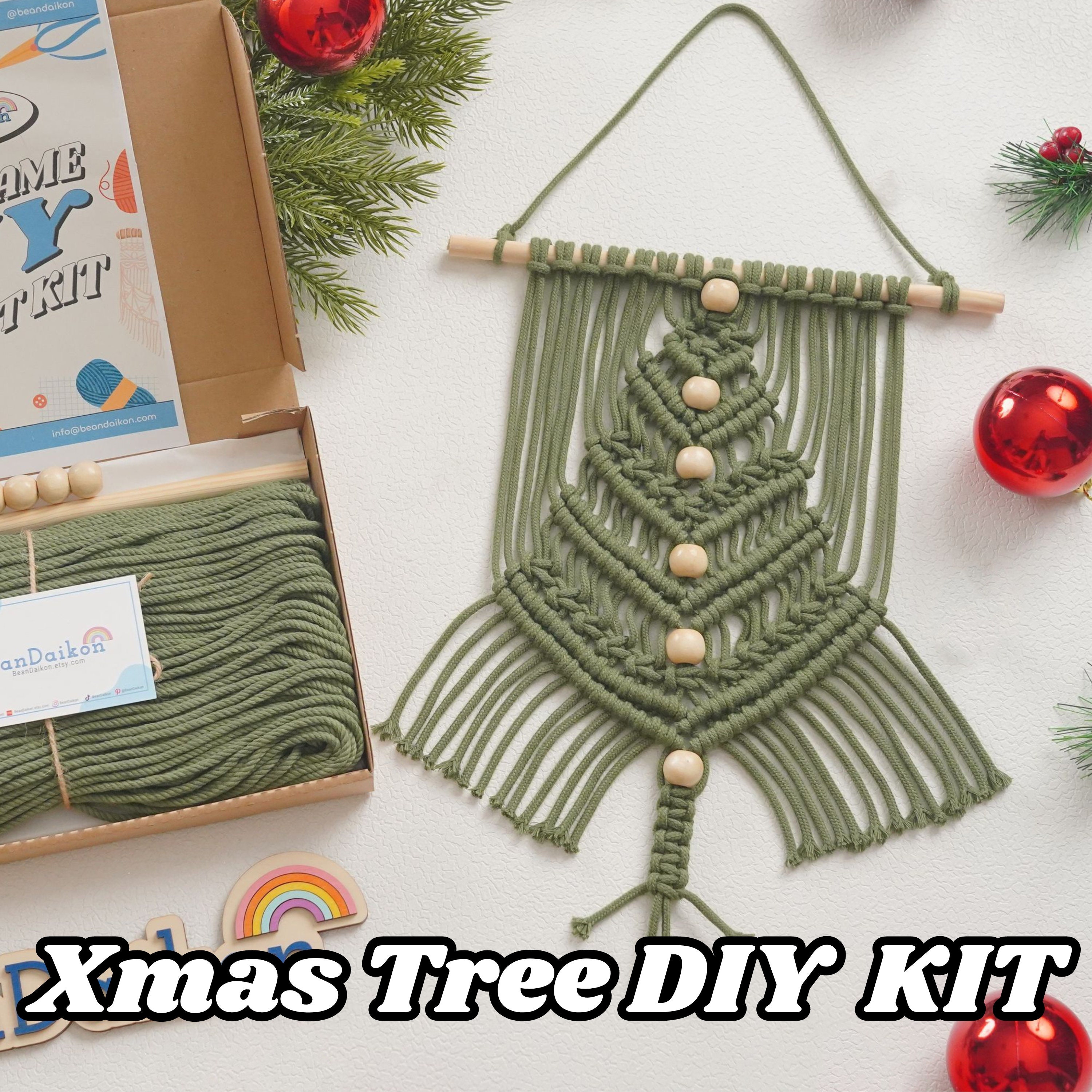 DIY Christmas Kit Christmas Tree Kit Macrame Christmas Boho 