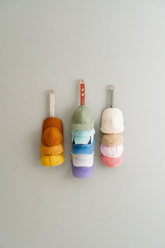 Macrame Cap Rack, Cap Hanger For Wall, Hat Storage, Ball Cap Rack, Fathers Day Gift, Cabin Wall Decor, Gift For Him, For Dad For Husband H38