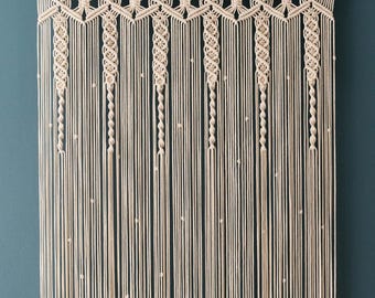 Large Macrame Curtain, Housewarming Gift, Extra Large Macrame, Bohemian Tapestry, Mid Century Modern, Wedding Backdrop, Bedroom Decor C06