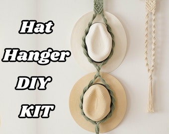 Kit de porte-chapeau bricolage, cadeau artisanal, kit pour adultes, porte-chapeau Boho, ferme moderne, activité festive, macramé moderne, cadeau pour maman K28