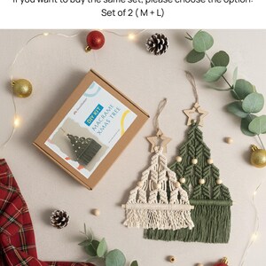 Macrame DIY Christmas Tree, Macrame Craft KIT, Christmas Gift, Holiday Craft Night, DIY Christmas Gift, Festive Activity,Bestfriend Gift K20 image 4