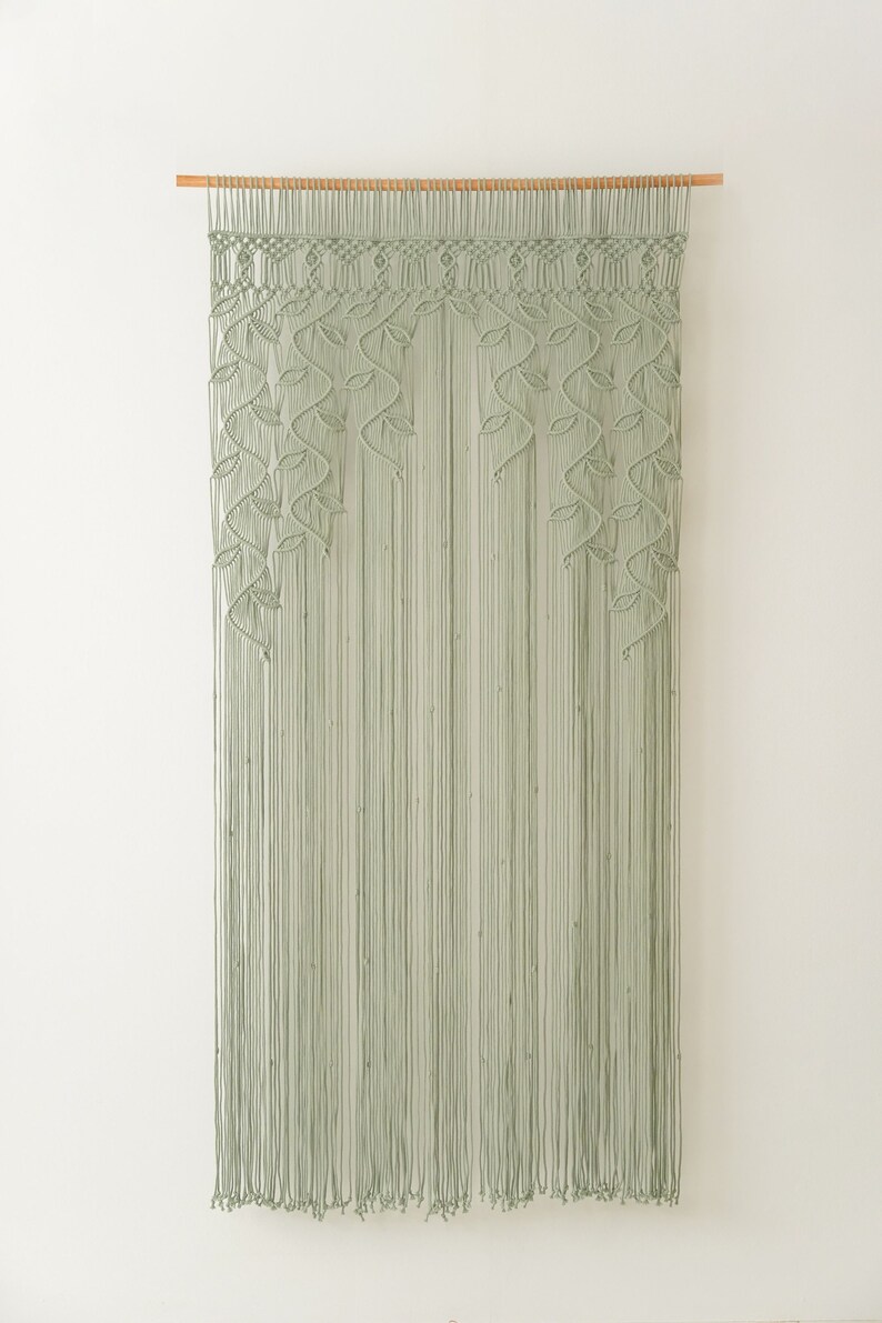 Macrame Curtain, Woodland Decor, Tapestry Curtain, Macrame Mural, Oversized Wall Art, Realtor Closing Gift, Door Valance, New Home Gift C01 image 5