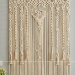 Macrame Curtain, Room Decor Aesthetic, Macrame Door Curtain, Bedroom Wall Decor, Room Divider Curtain, Fiber Wall Hanging, Home Decor C17 image 7