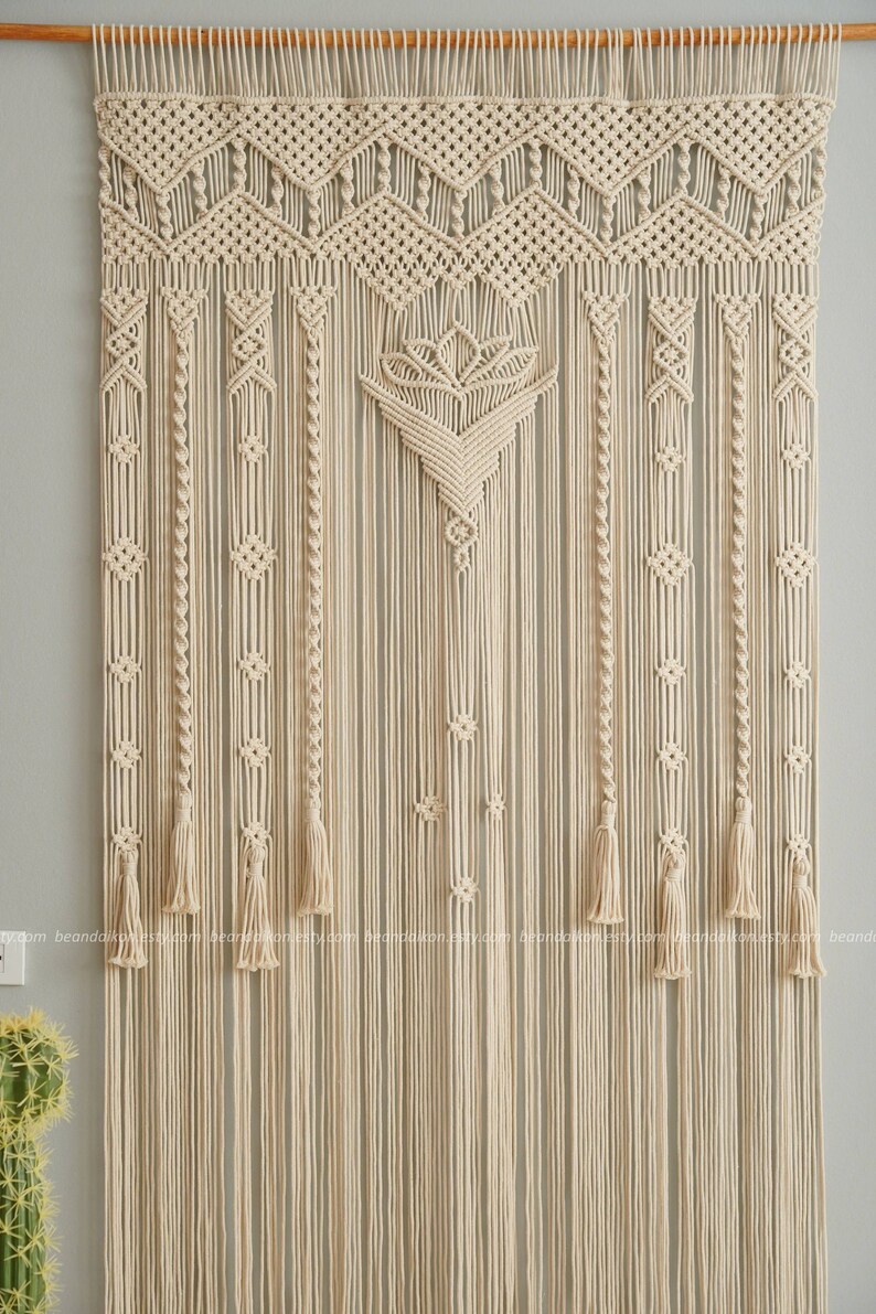 Macrame Curtain, Room Decor Aesthetic, Macrame Door Curtain, Bedroom Wall Decor, Room Divider Curtain, Fiber Wall Hanging, Home Decor C17 image 7