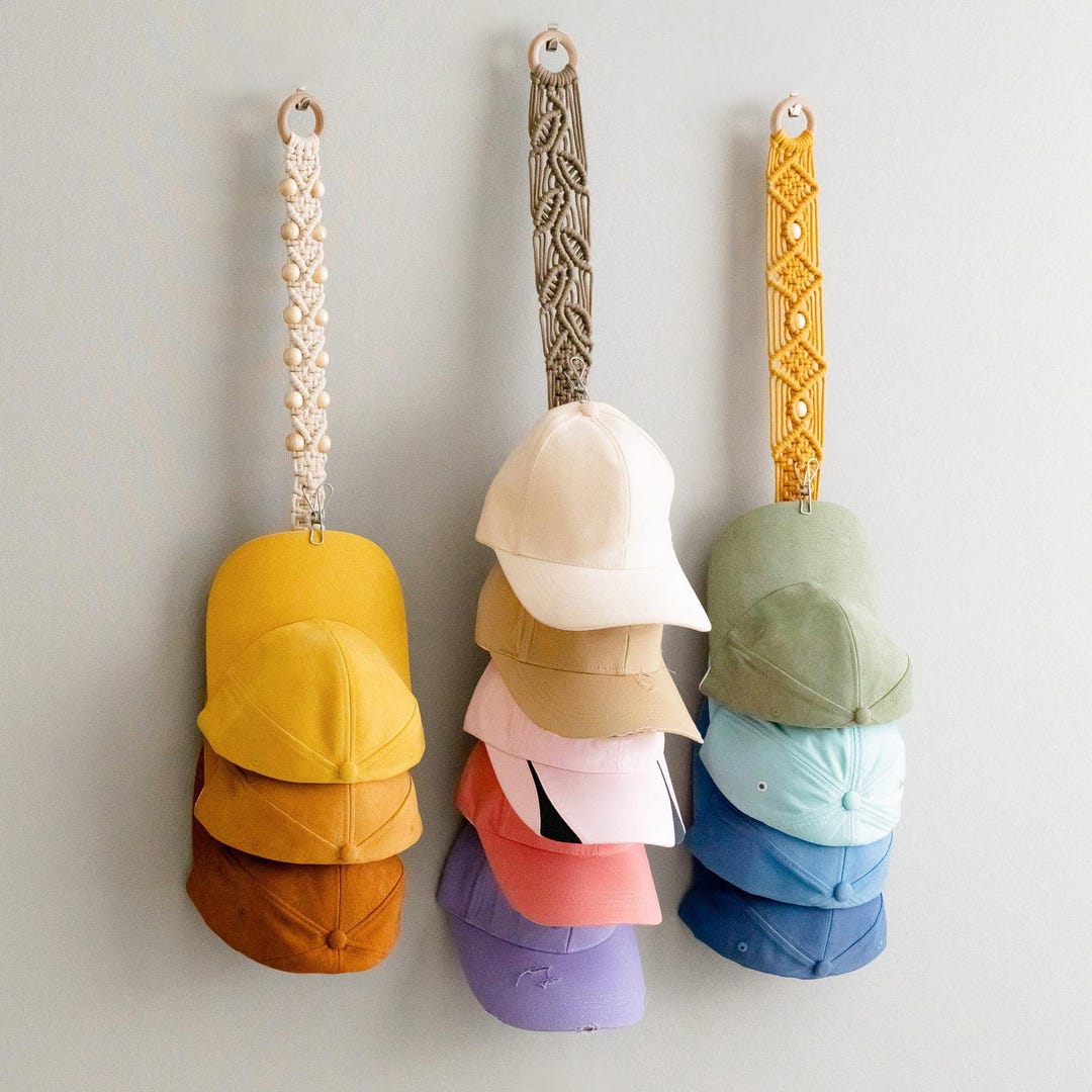 Personalized Cap Rack, Hat Storage, Gift for Him for Dad, Closet ...