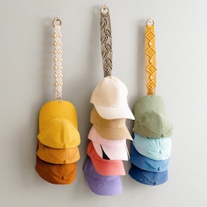 Personalized Cap Rack, Hat Storage, Gift For Him for Dad, Closet Organizer, Baseball Hat Hanger, Fathers Day Gift, Wall Mount Cap Rack I11