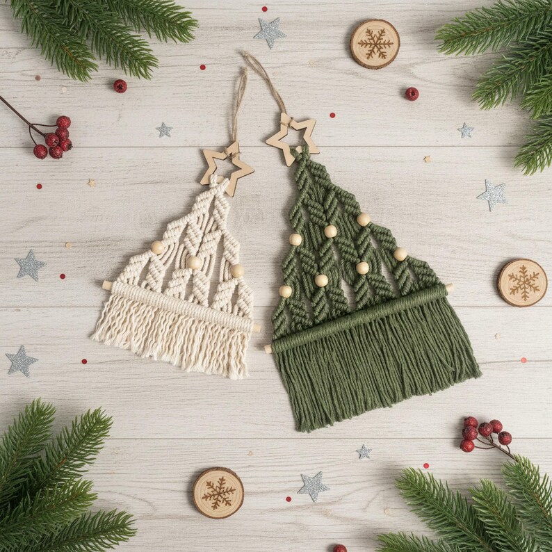 Macrame DIY Christmas Tree, Macrame Craft KIT, Christmas Gift, Holiday Craft Night, DIY Christmas Gift, Festive Activity,Bestfriend Gift K20 image 11