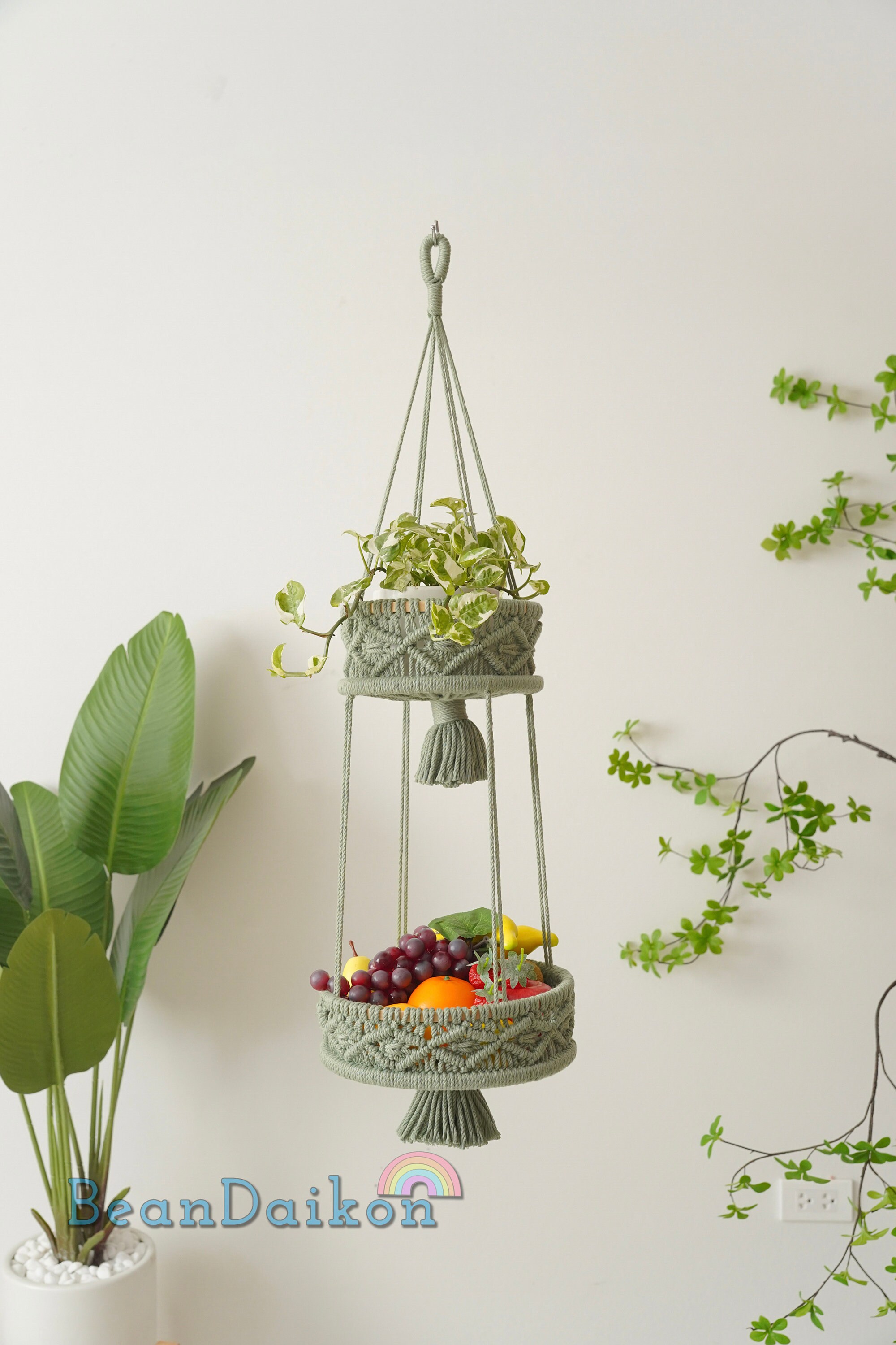 Leather Storage Basket,MDF Structure Wine Flowers Fruits Holder Rack