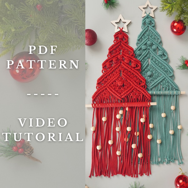 Diy Xmas Tree Pdf, Winter Digital, Beginner Macrame, Xmas Digital Paper, Christmas Tree, Xmas Decor, Gift For Friend, Advanced Pattern P57