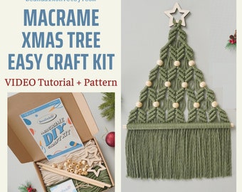 Kit d’arbre de Noël bricolage, Noël en macramé, décor de Noël bricolage, Noël fait à la main, kit d’artisanat pour les adolescents, idées cadeaux de Noël K20