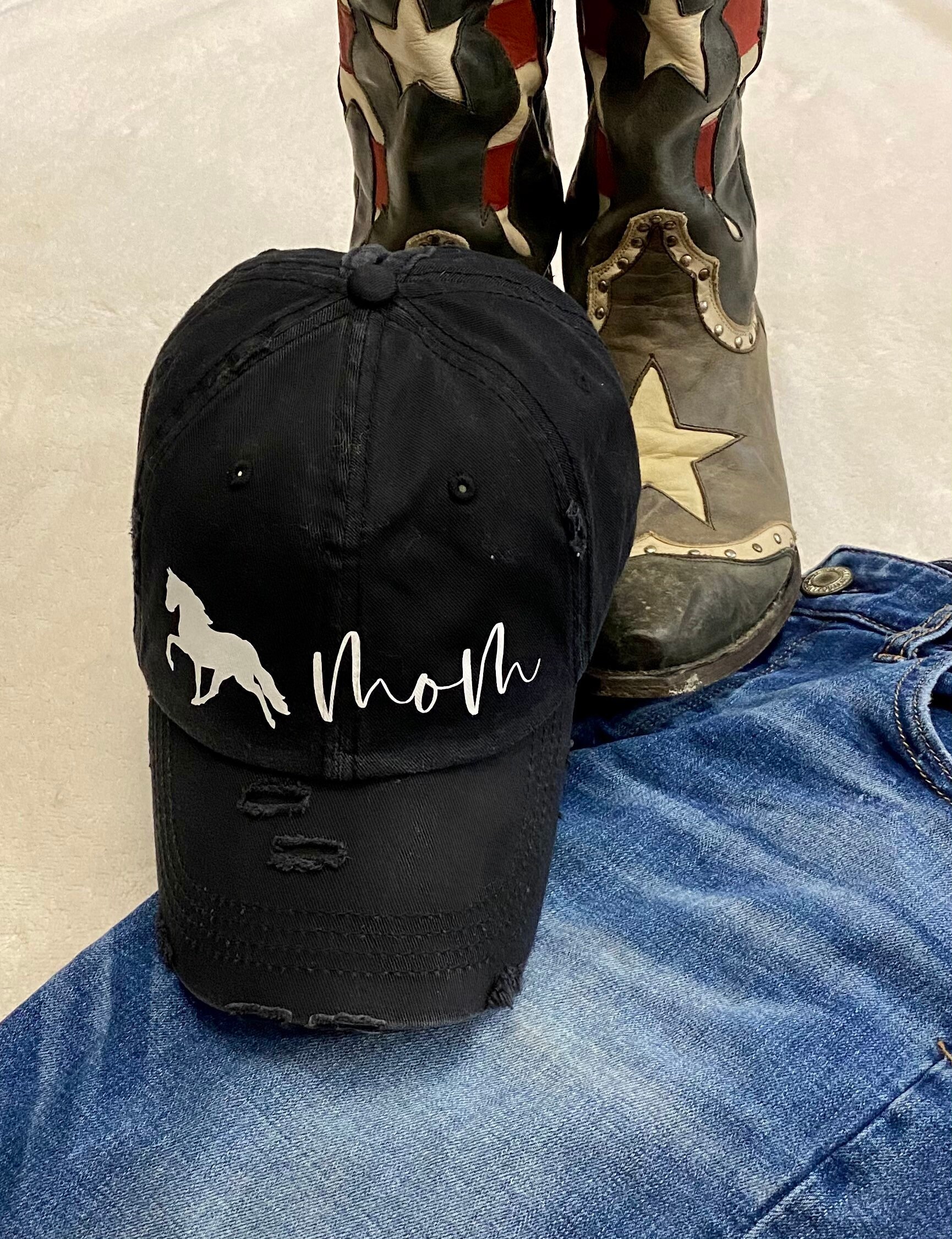 Horse Mom High Ponytail Baseball Cap 