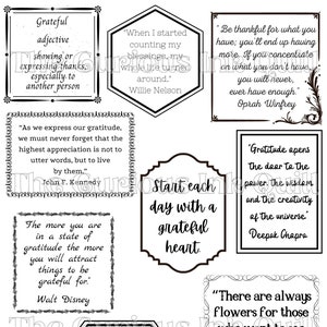 Dankbaarheid Quotes Definitie DIGITALE Download Afdrukbare Journal Jar Vintage