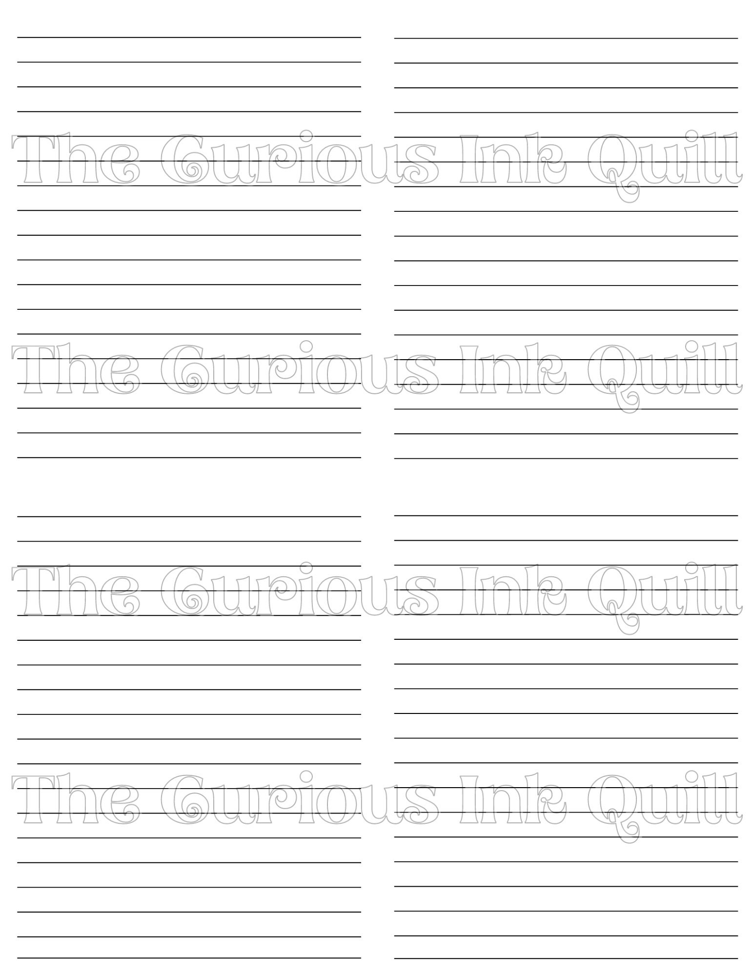 Portrait 8.5x11 Lined Paper | DIGITAL Download Printable | Blank ...