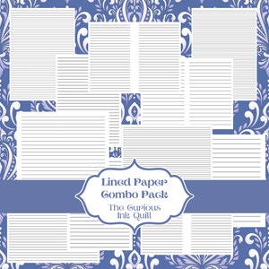 Pacchetto combinato di carta foderato / 11x8.5, A3, A4, A5, 8.5x11 / DIGITAL Download Stampabile / Vuoto / Diario / Planner / Scrapbook