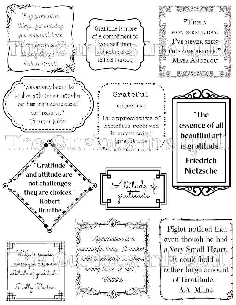 gratitude quotes definition printable journal jar vintage