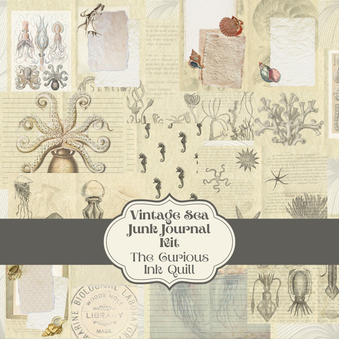 Vintage Sea Junk Journal Kit | 25 Page Pack | DIGITAL Download ...